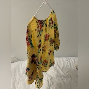 Yellow Floral Shirt, yellow top, flowers
